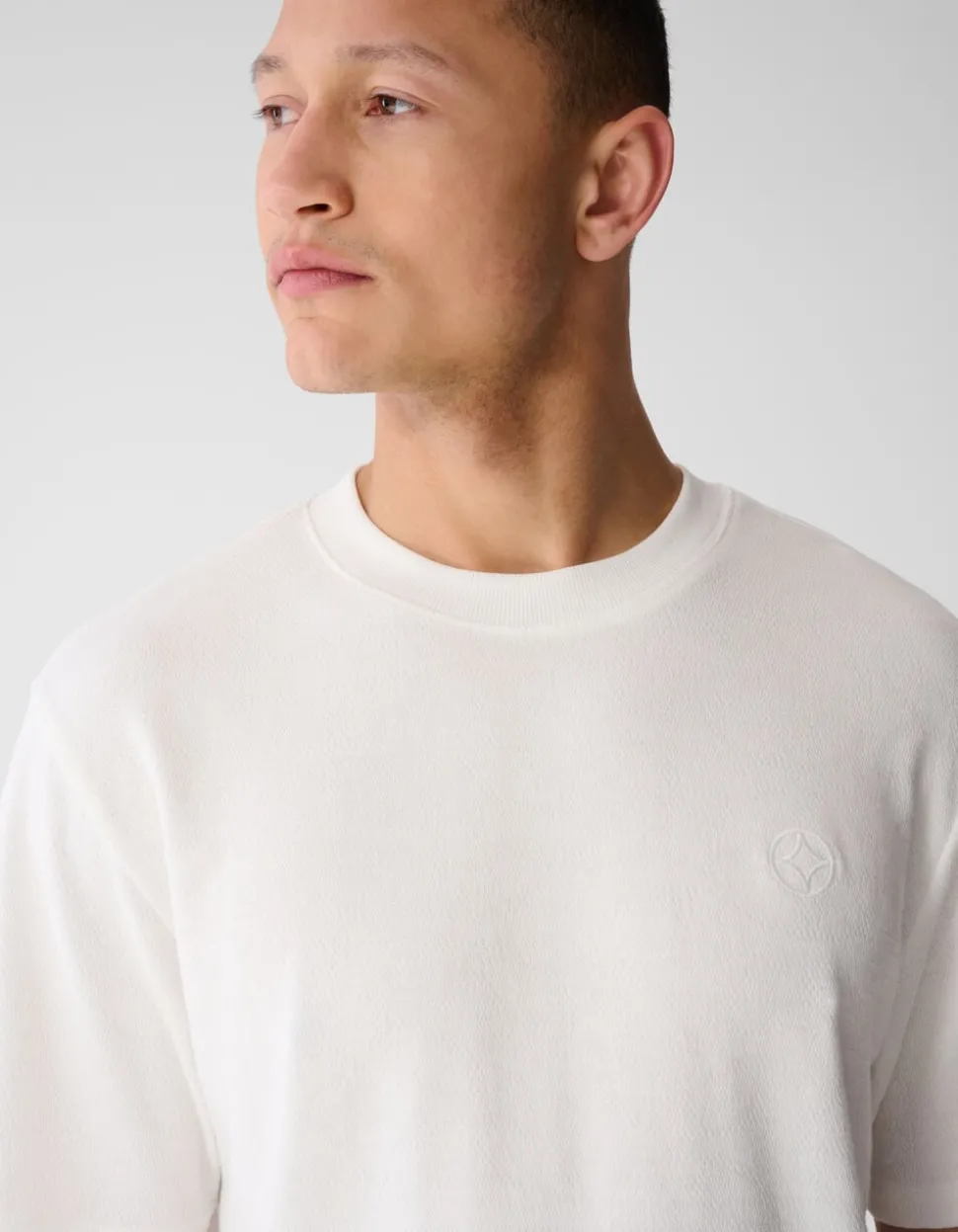 Spark Structuur T-shirt Gebroken Wit