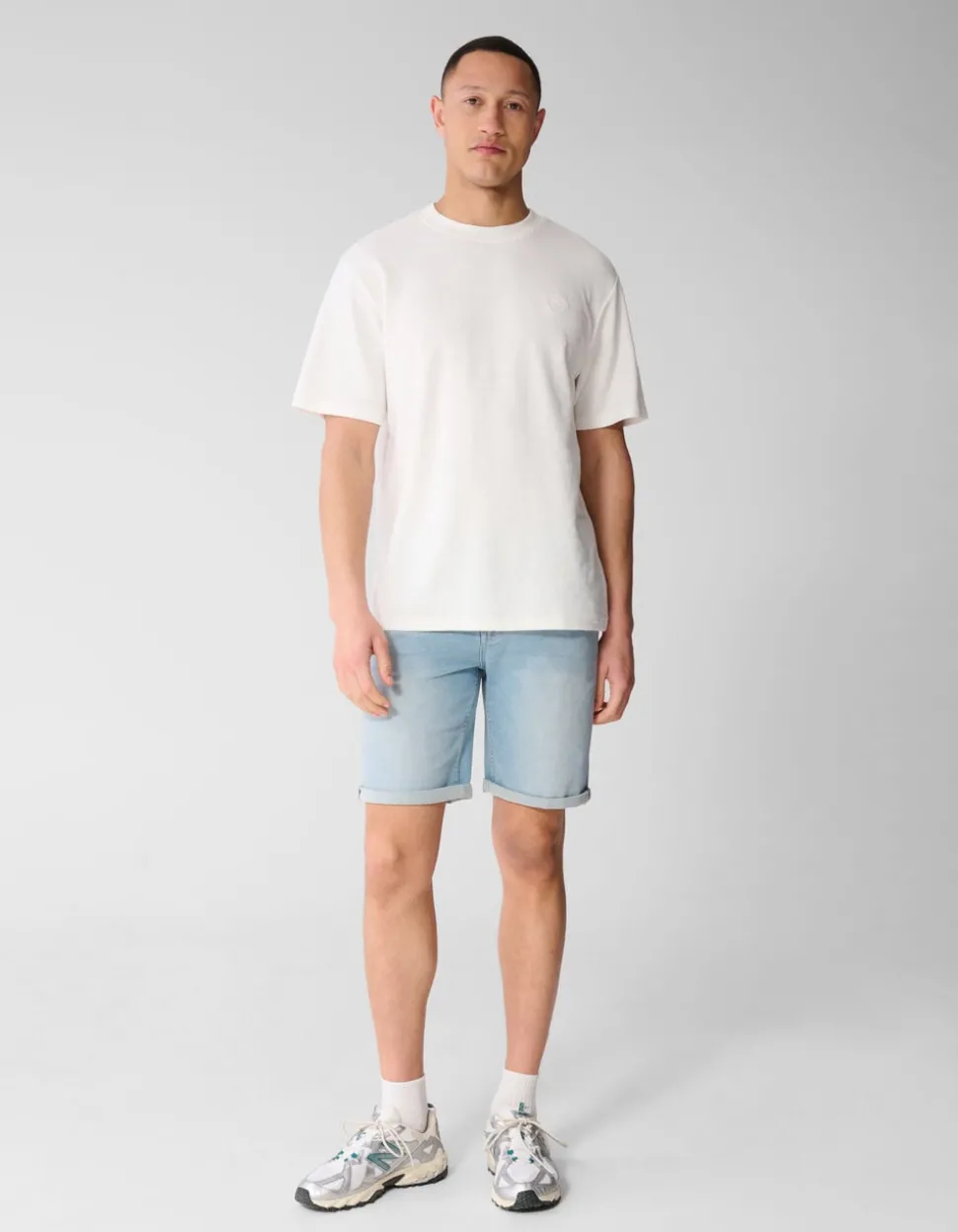Spark Structuur T-shirt Gebroken Wit
