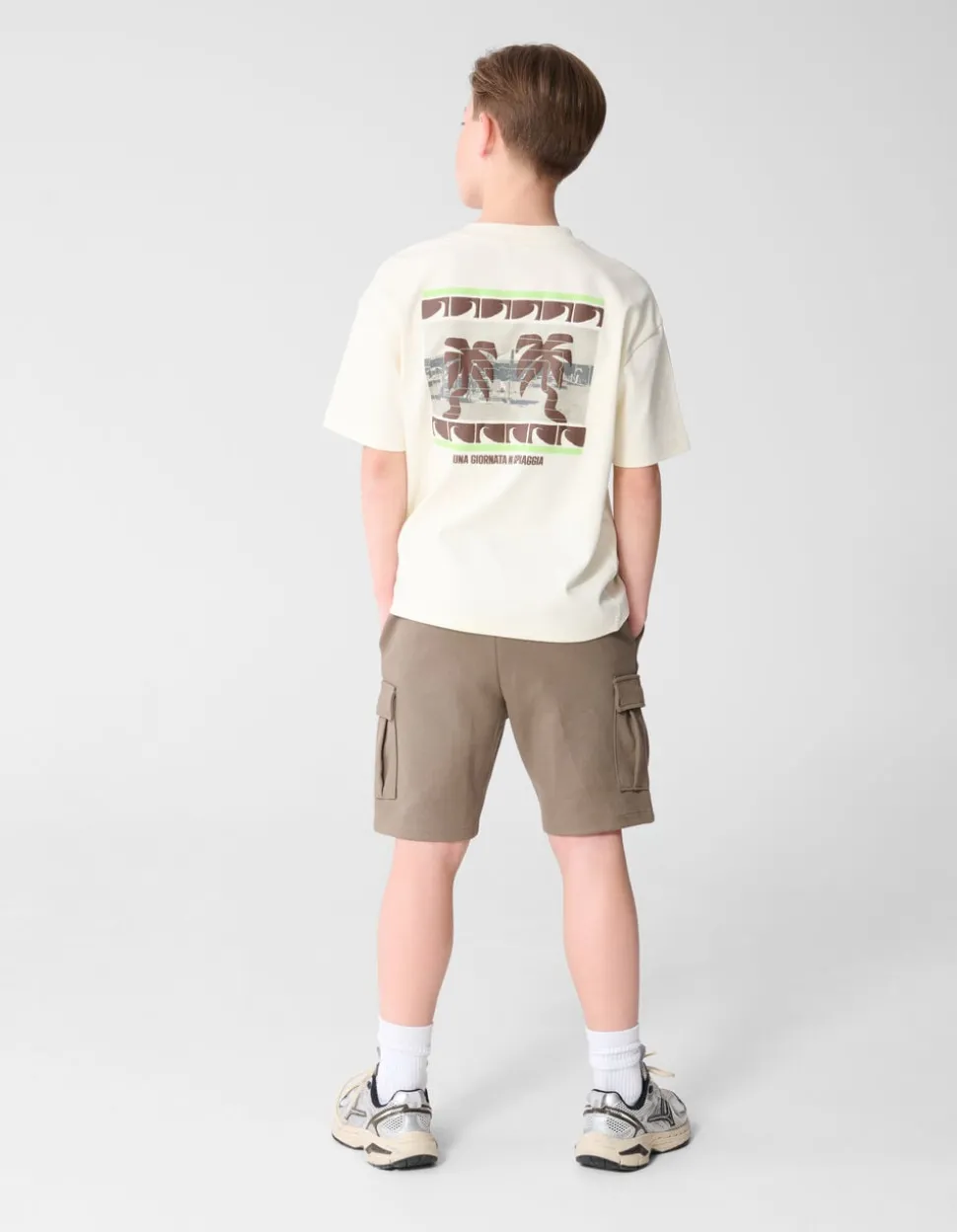 Spiaggia Artwork T-shirt Gebroken Wit