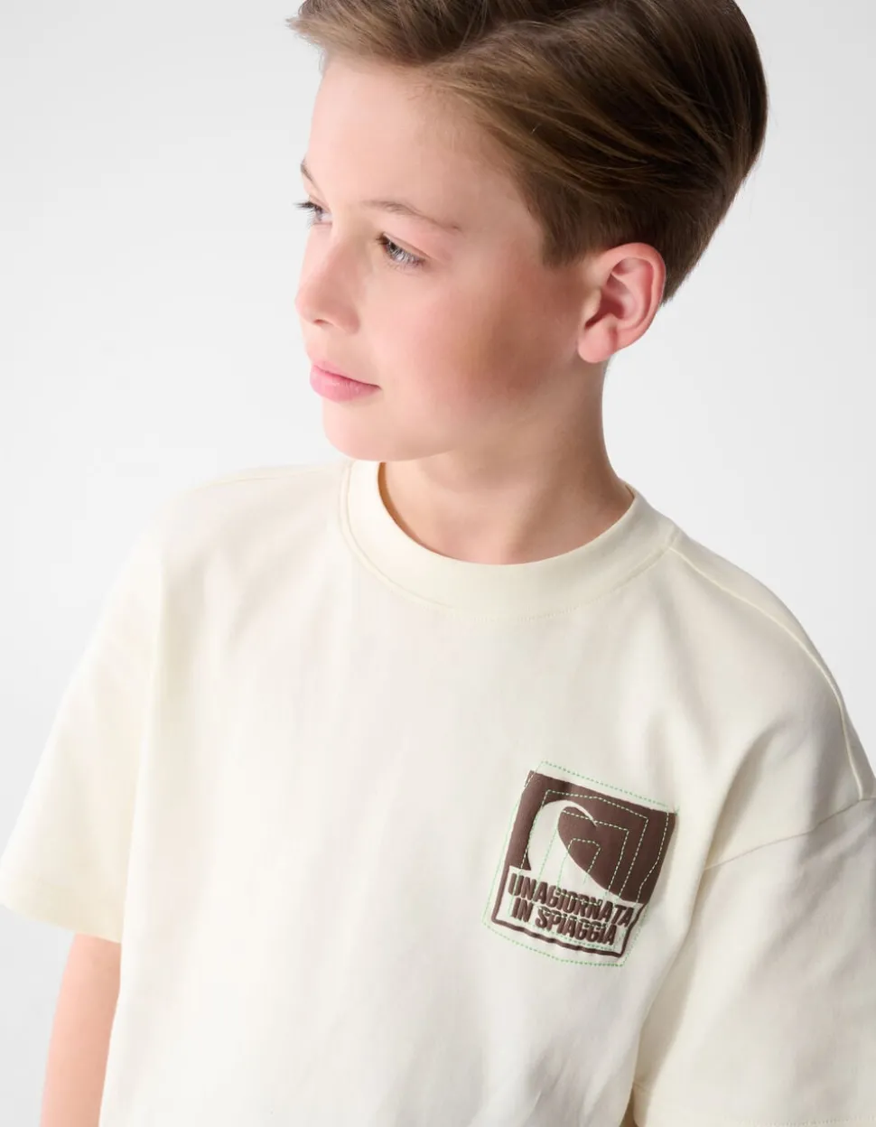 Spiaggia Artwork T-shirt Gebroken Wit