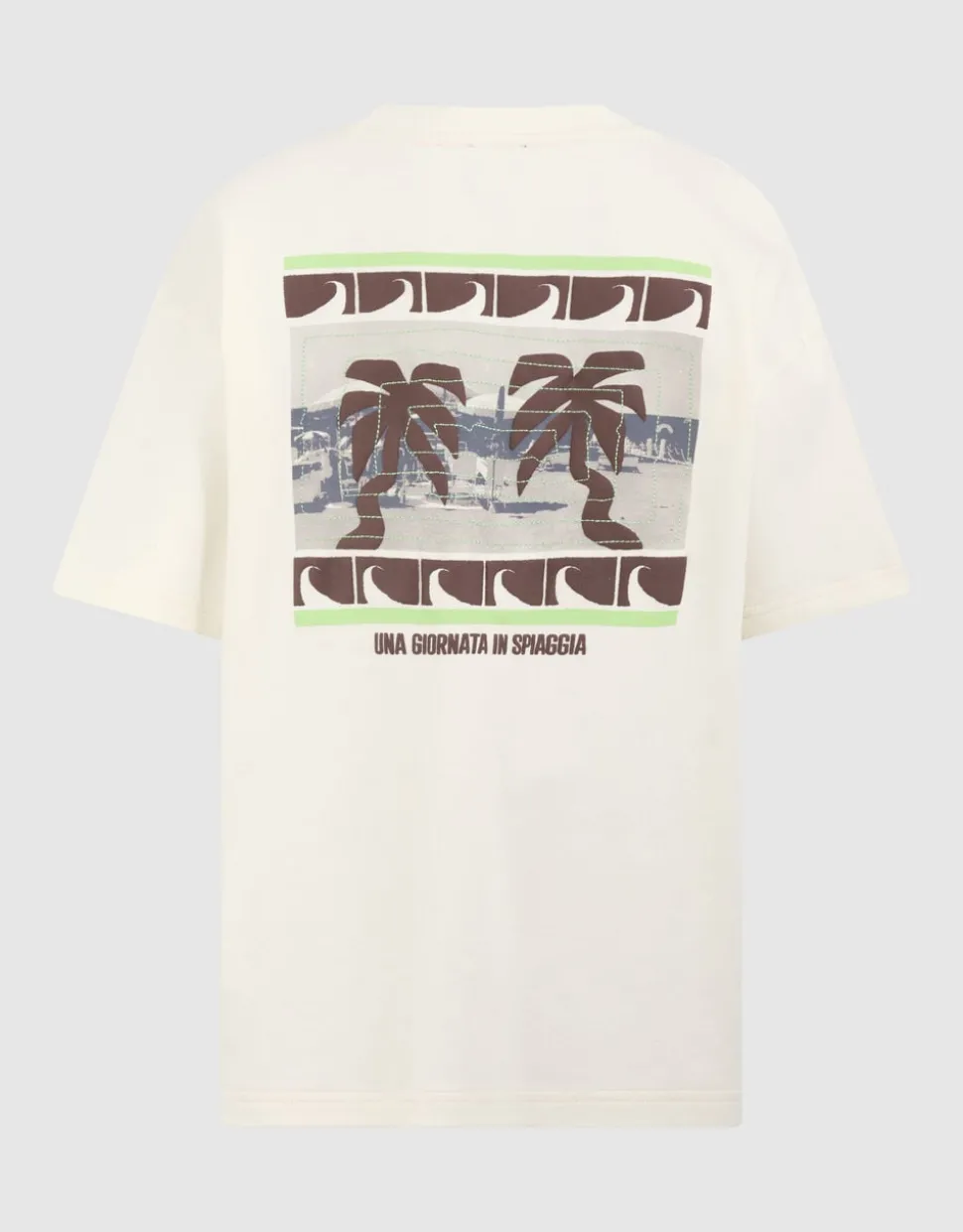 Spiaggia Artwork T-shirt Gebroken Wit