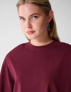 Split T-shirt Donkerrood