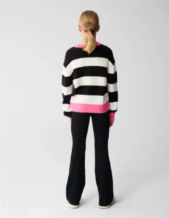 Sporty Flared Broek Zwart