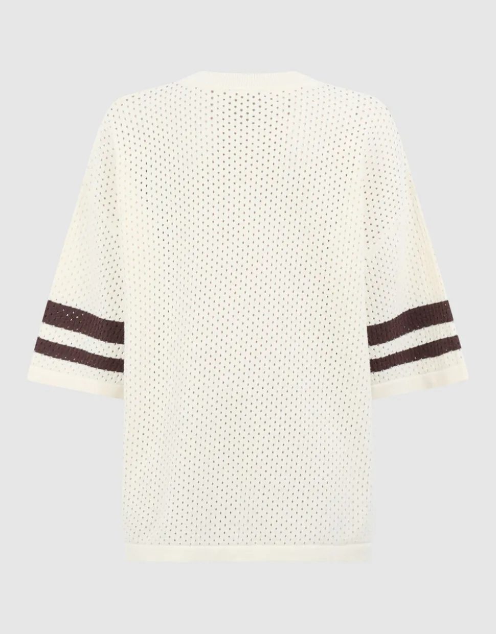 Sporty Gebreid T-shirt Gebroken Wit