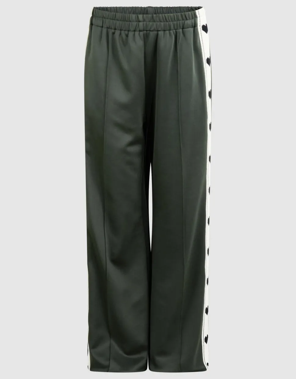 Sporty Heart Wide Leg Fit Broek Donkergroen
