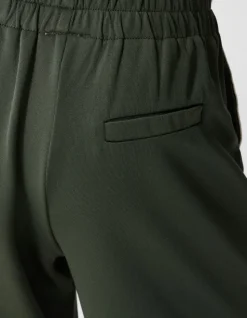 Sporty Heart Wide Leg Fit Broek Donkergroen