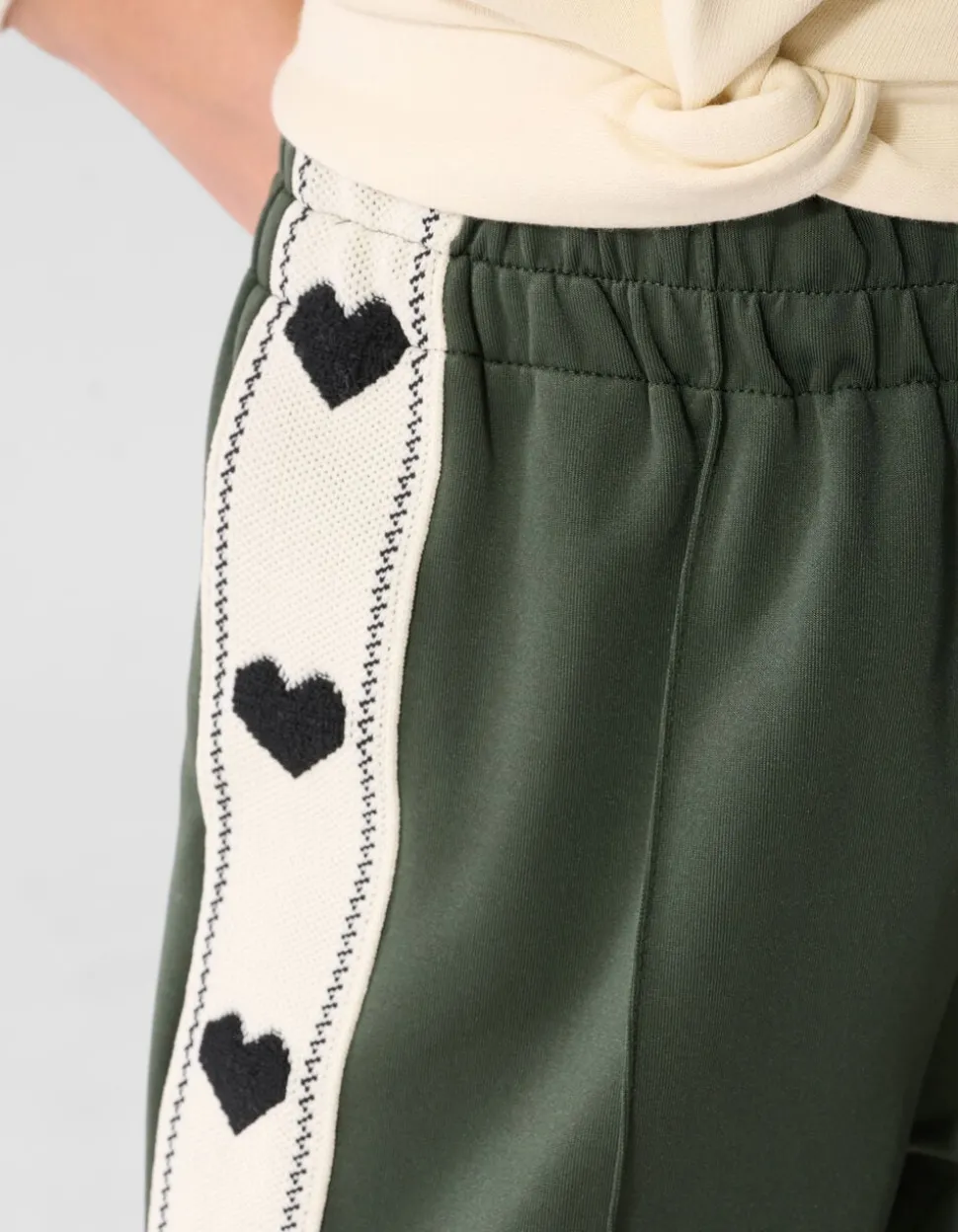 Sporty Heart Wide Leg Fit Broek Donkergroen