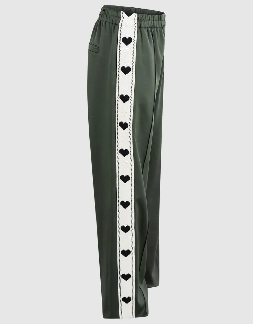 Sporty Heart Wide Leg Fit Broek Donkergroen