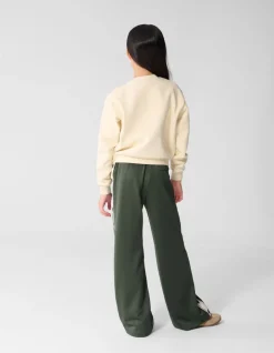 Sporty Heart Wide Leg Fit Broek Donkergroen