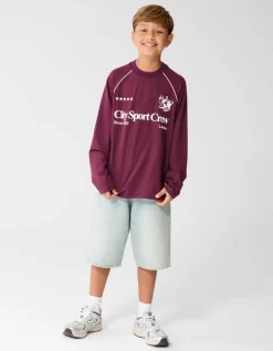 Sporty Longsleeve T-shirt Donkerrood