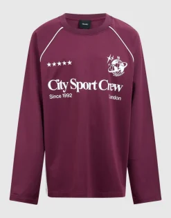 Sporty Longsleeve T-shirt Donkerrood