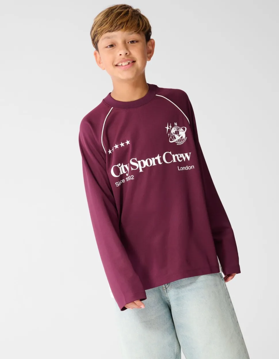 Sporty Longsleeve T-shirt Donkerrood