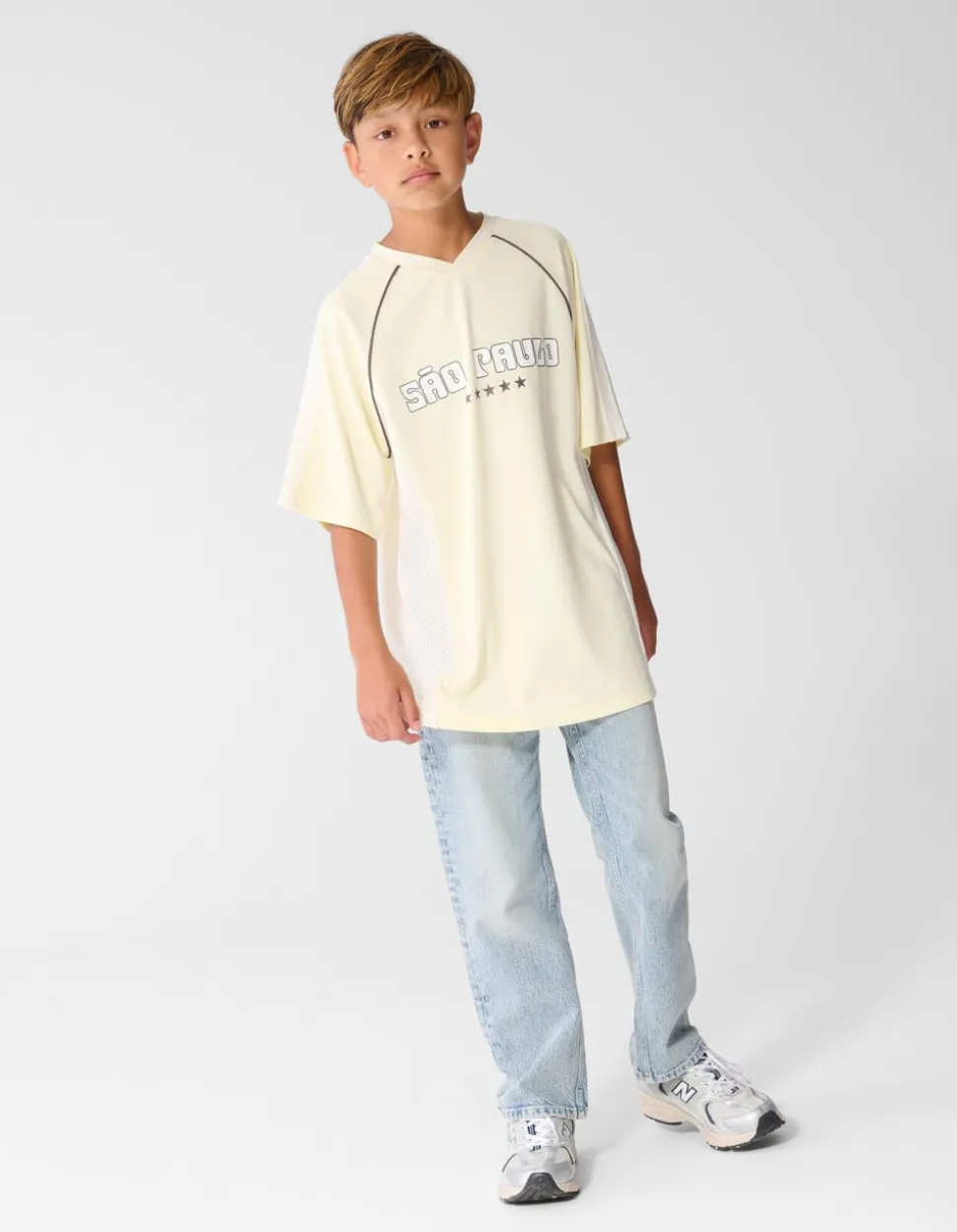 Sporty Oversized T-shirt Lichtgeel