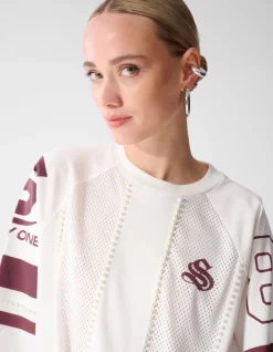 Sporty Pearl T-shirt Gebroken Wit