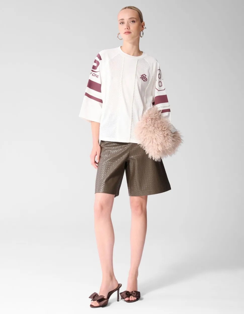 Sporty Pearl T-shirt Gebroken Wit