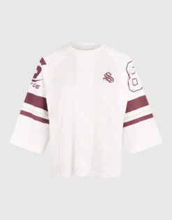 Sporty Pearl T-shirt Gebroken Wit