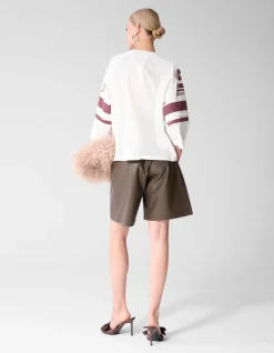 Sporty Pearl T-shirt Gebroken Wit