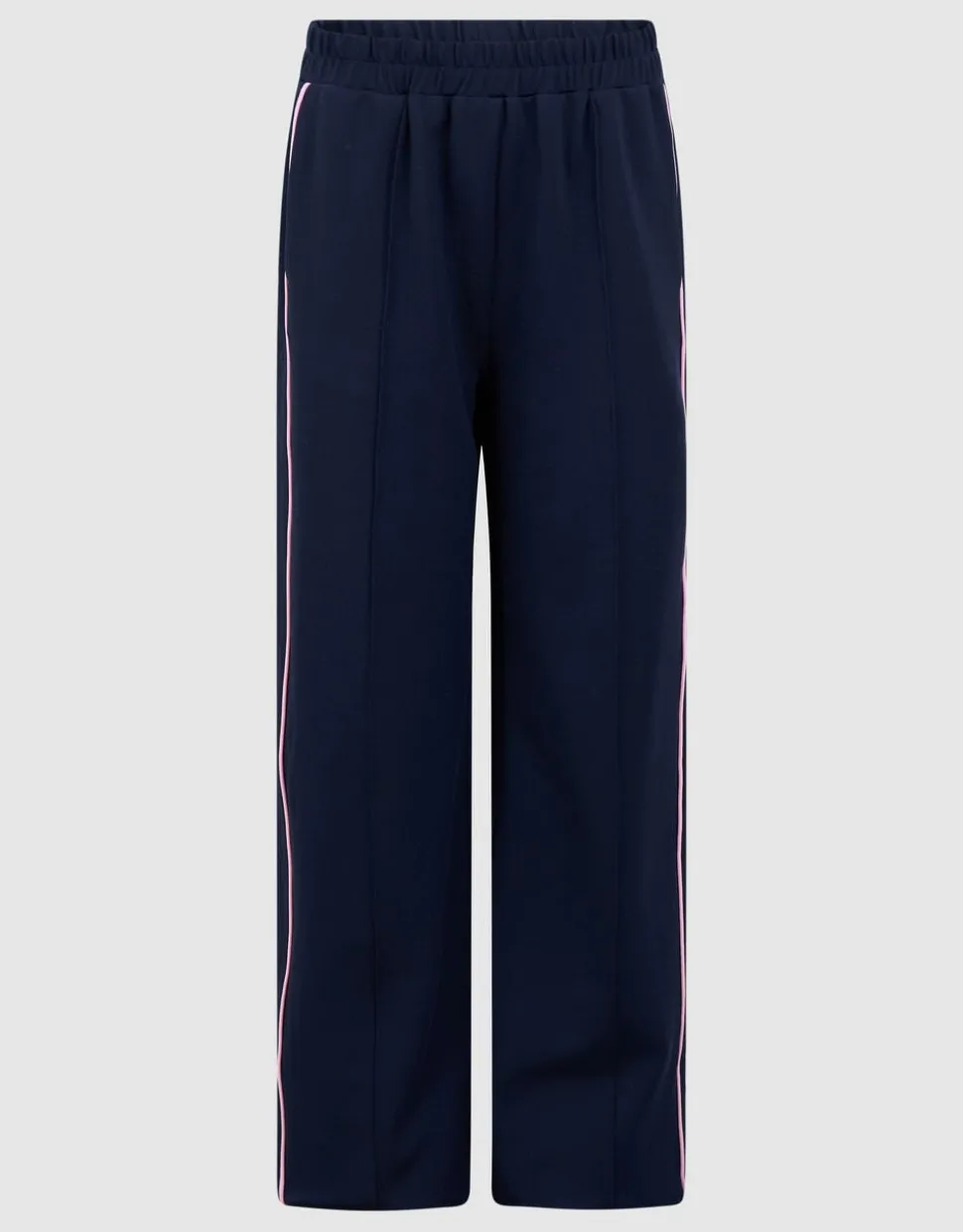 Sporty Piping Wide Leg Fit Broek Donkerblauw