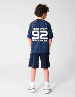 Sporty Stripe Short Donkerblauw