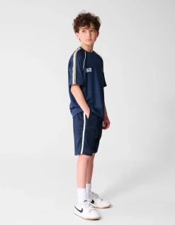 Sporty Stripe Short Donkerblauw