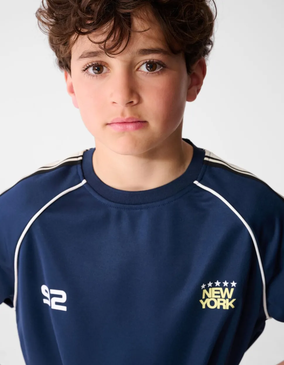 Sporty Tape T-shirt Donkerblauw