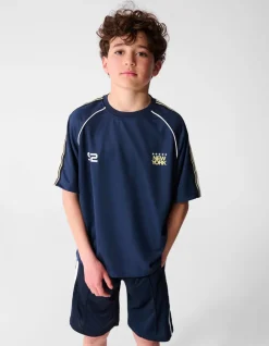 Sporty Tape T-shirt Donkerblauw