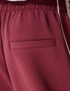 Sporty Tape Wide Leg Fit Broek Donkerrood