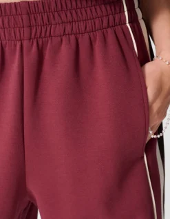 Sporty Tape Wide Leg Fit Broek Donkerrood