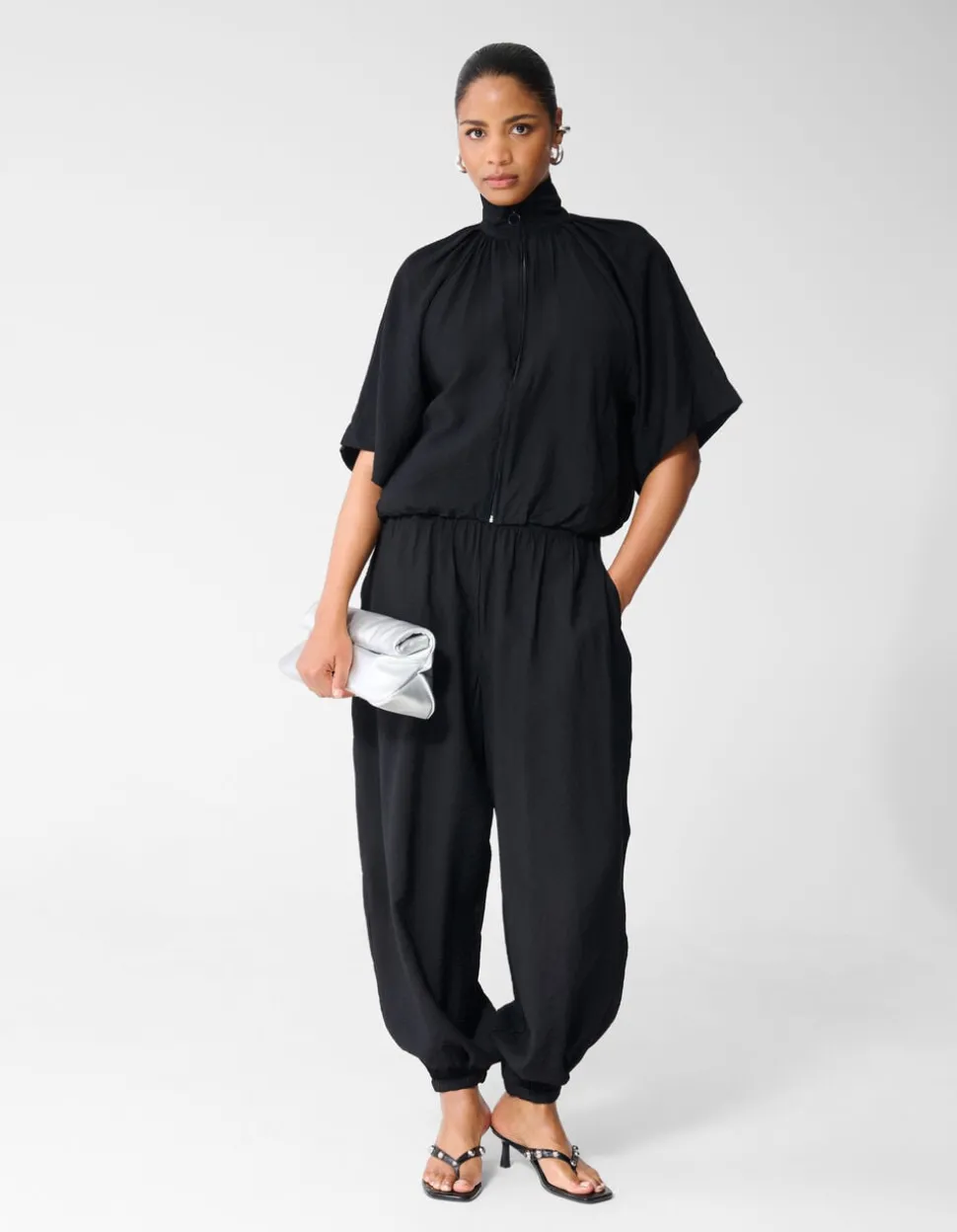 Sporty Tracksuit Blouse Zwart