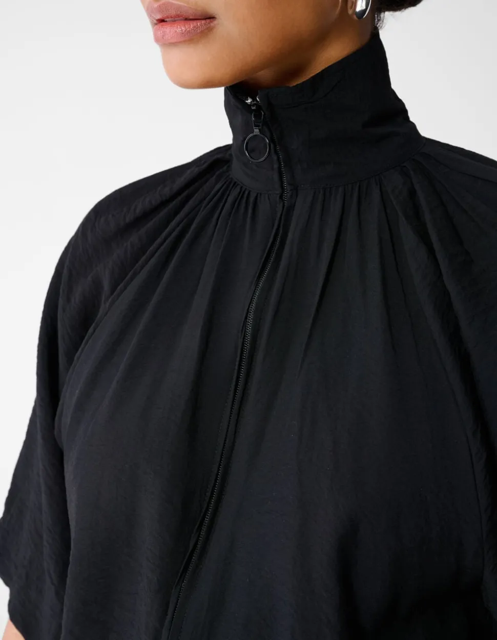 Sporty Tracksuit Blouse Zwart