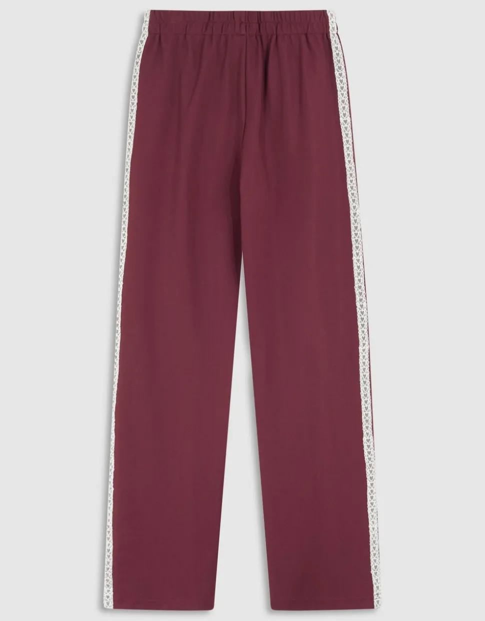 Sporty Wide Leg Broek Donkerrood