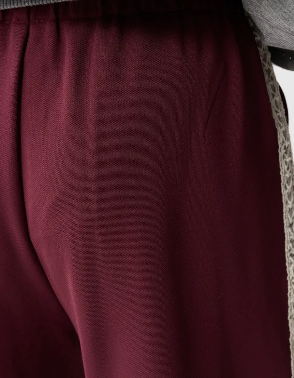 Sporty Wide Leg Broek Donkerrood