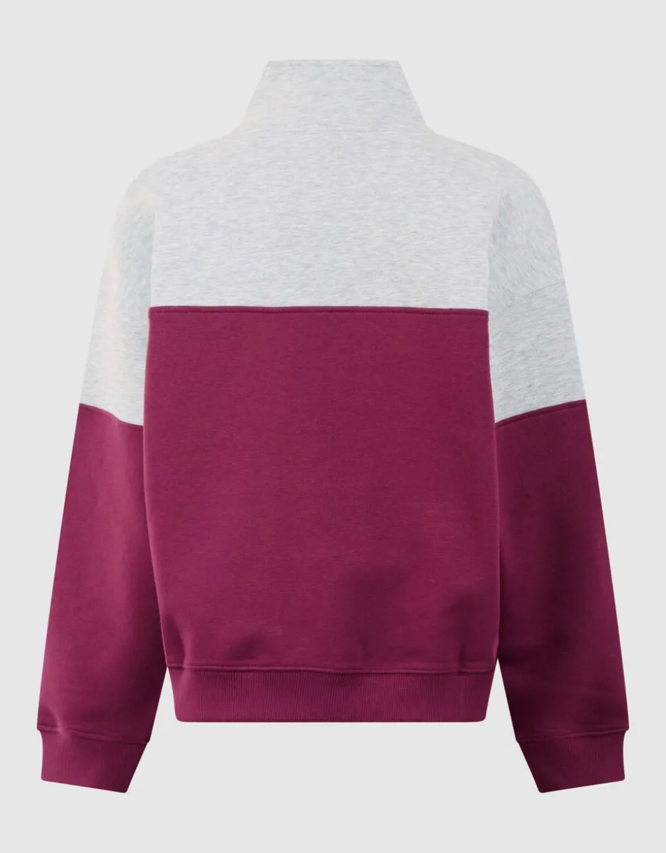 Sporty Zip Sweater Grijs/Donkerrood
