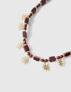 Starry Beaded Ketting Bruin/Goud