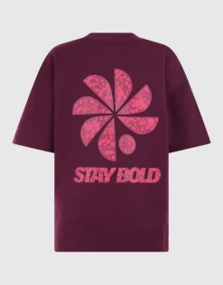 Stay Bold Artwork T-shirt Donkerrood