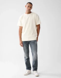 Straight Fit Jeans Blauw/Grijs L32