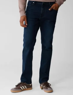 Straight Fit Jeans Blauw/Zwart L32