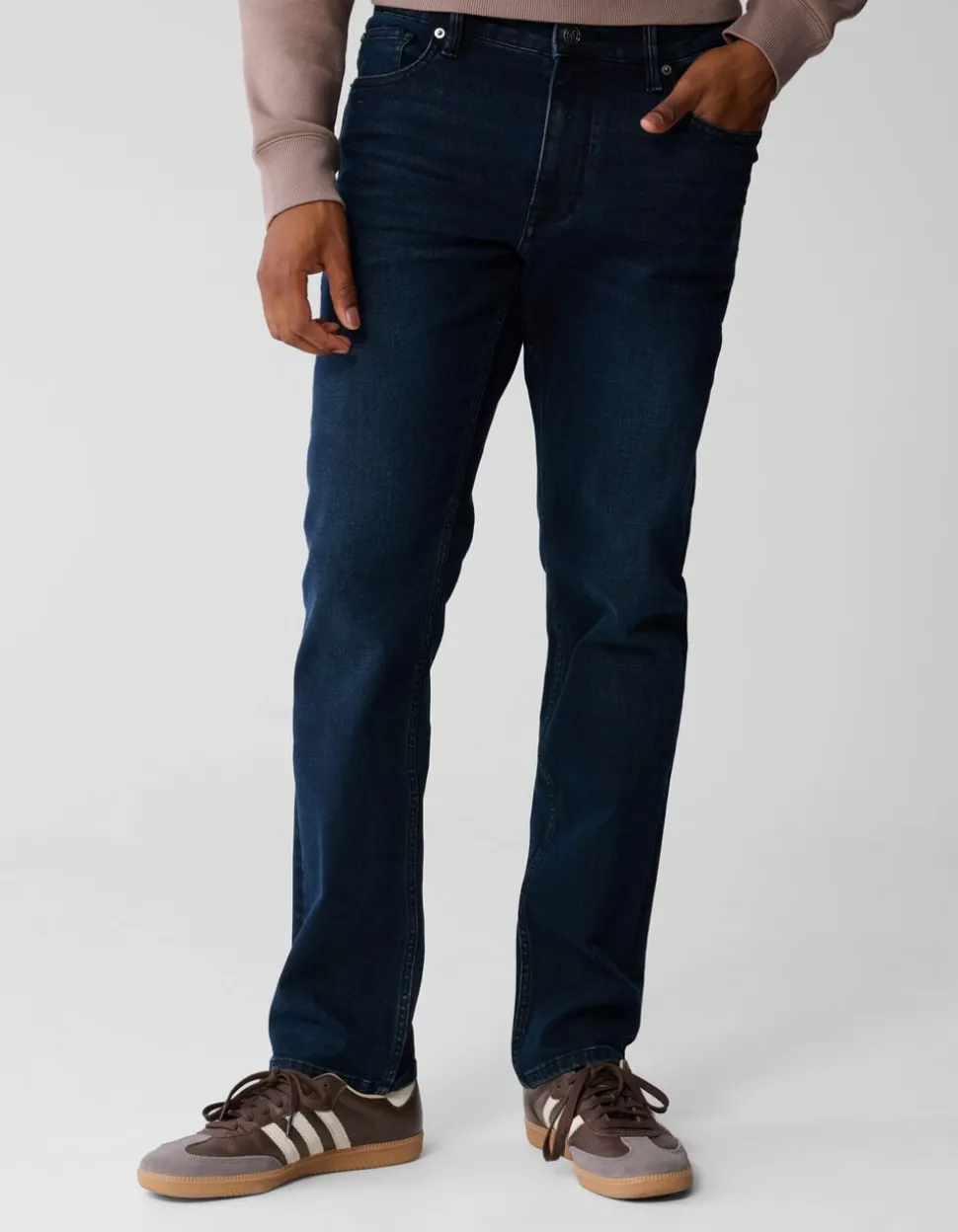 Straight Fit Jeans Blauw/Zwart L34