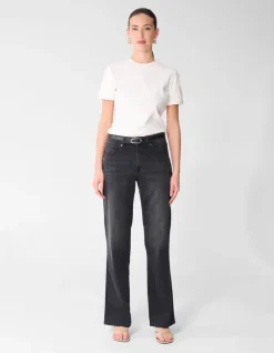 Straight Fit Jeans Donkergrijs