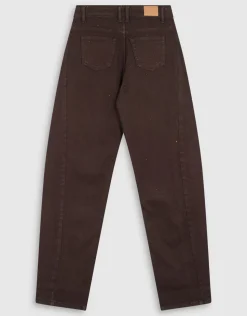 Strass Barrel Fit Broek Donkerbruin