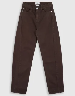 Strass Barrel Fit Broek Donkerbruin
