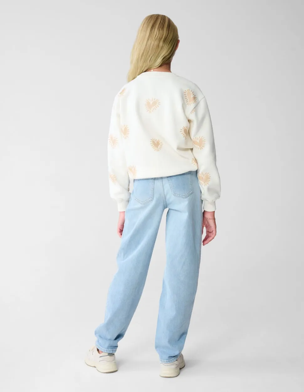 Strass Barrel Fit Jeans Blauw