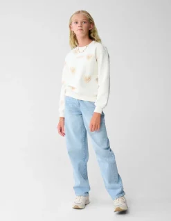 Strass Barrel Fit Jeans Blauw