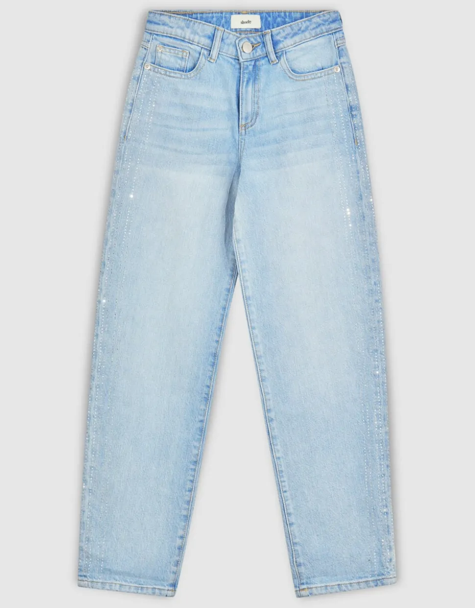 Strass Barrel Fit Jeans Blauw