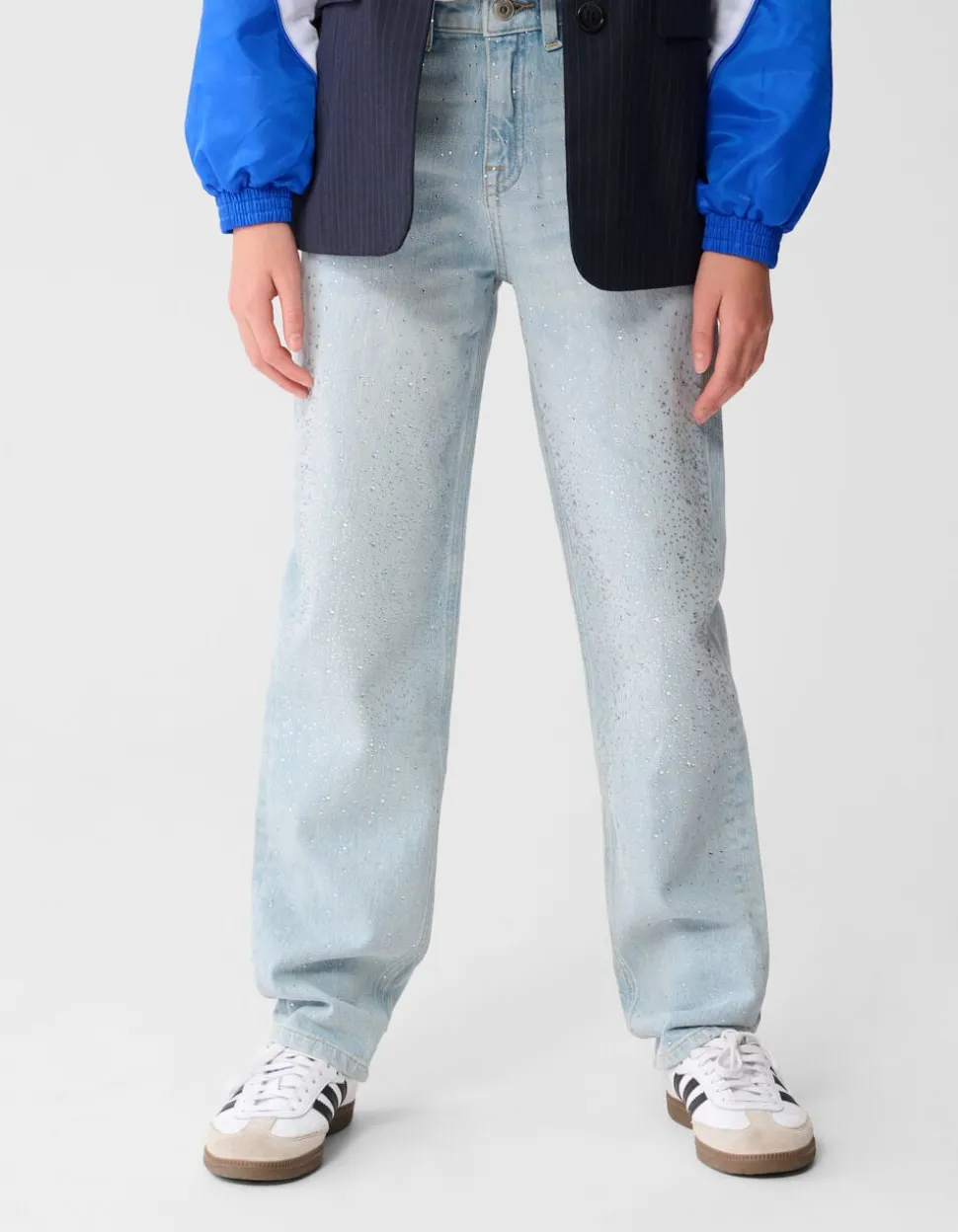 Strass Barrel Fit Jeans Bleached