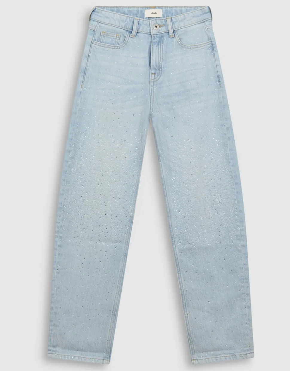 Strass Barrel Fit Jeans Bleached