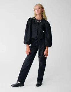 Strass Barrel Fit Jeans Zwart