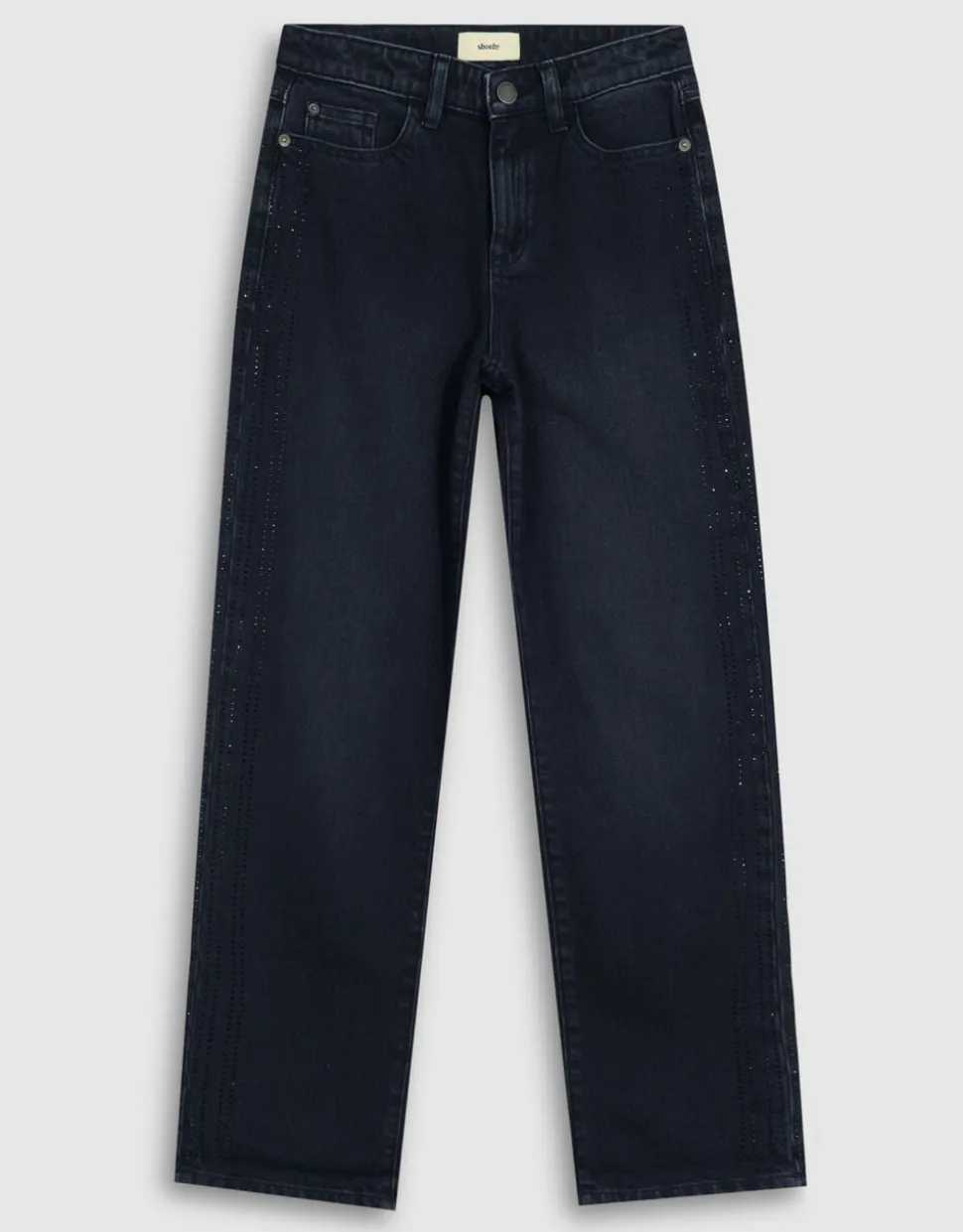 Strass Barrel Fit Jeans Zwart