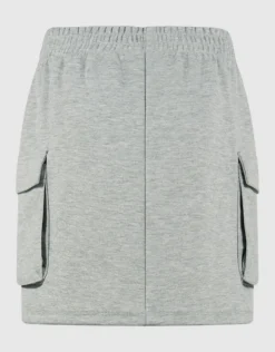 Strass Cargo Mini Rok Lichtgrijs