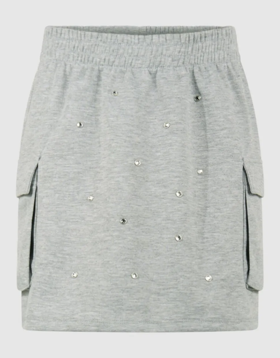Strass Cargo Mini Rok Lichtgrijs